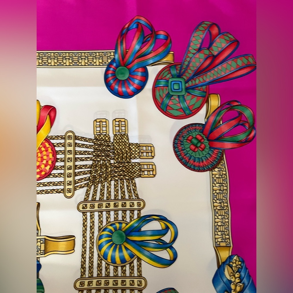 HERMES Les Rubans Du Cheval Silk Scarf by Joachim Metz Rare EUC 1988--93 - Picture 10 of 17